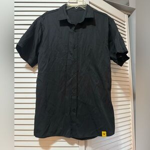 Shein Button Down Shirt Black “A” Letter Size L